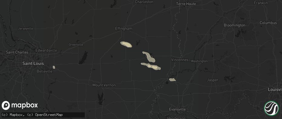Hail map in Noble, IL on June 25, 2026