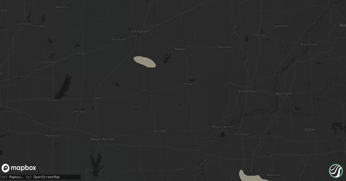 Hail map in Noble, IL on June 25, 2026
