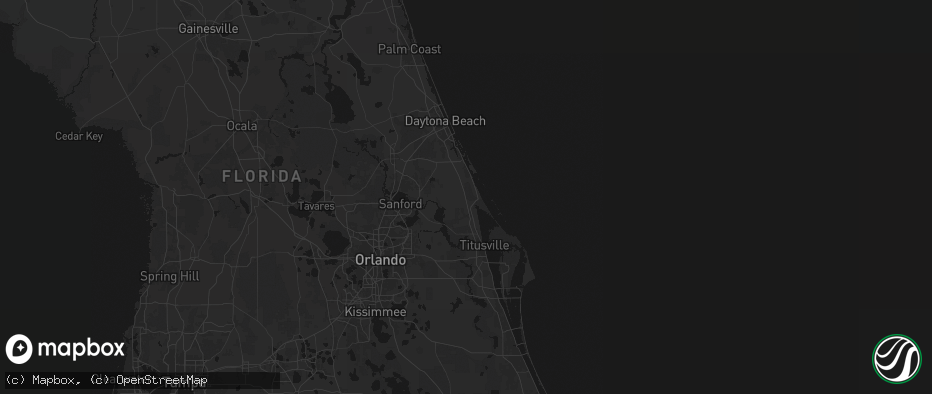 Hail map in Oak Hill, FL on June 25, 2026