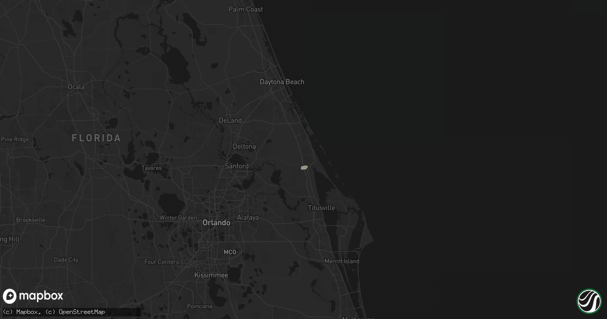 Hail map in Oak Hill, FL on June 25, 2026