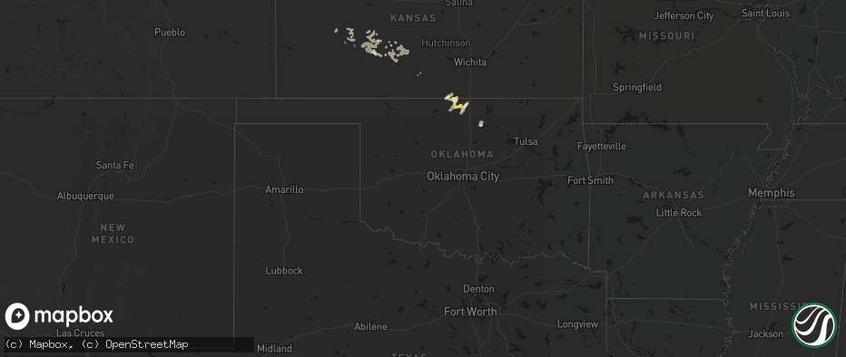 Hail map in Oklahoma on June 25, 2026