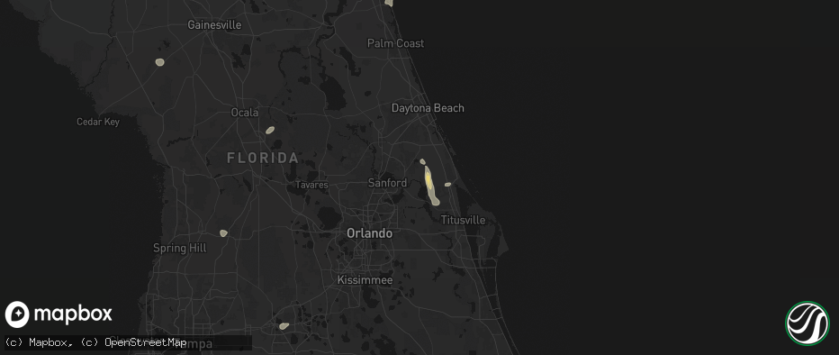Hail map in Osteen, FL on June 25, 2026