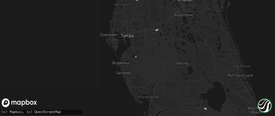 Hail map in Parrish, FL on June 25, 2026