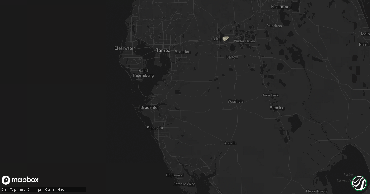 Hail map in Parrish, FL on June 25, 2026