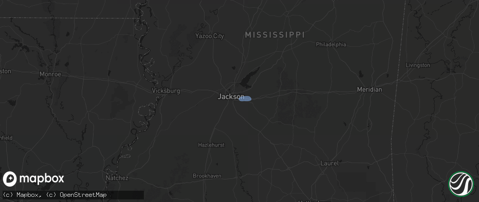Hail map in Pearl, MS on June 25, 2026
