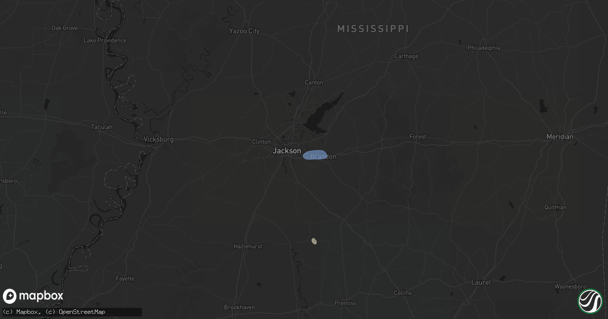 Hail map in Pearl, MS on June 25, 2026
