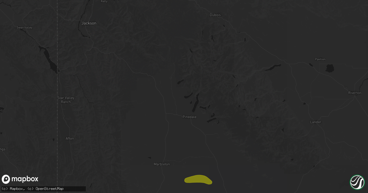 Hail map in Pinedale, WY on June 25, 2026