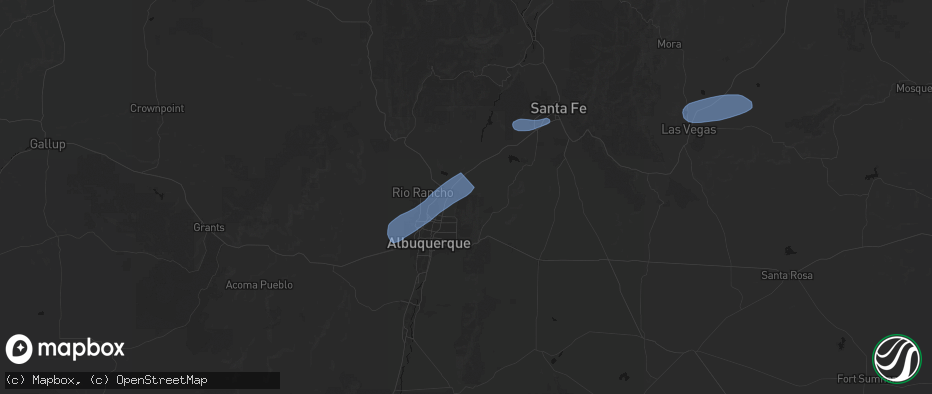 Hail map in Placitas, NM on June 25, 2026