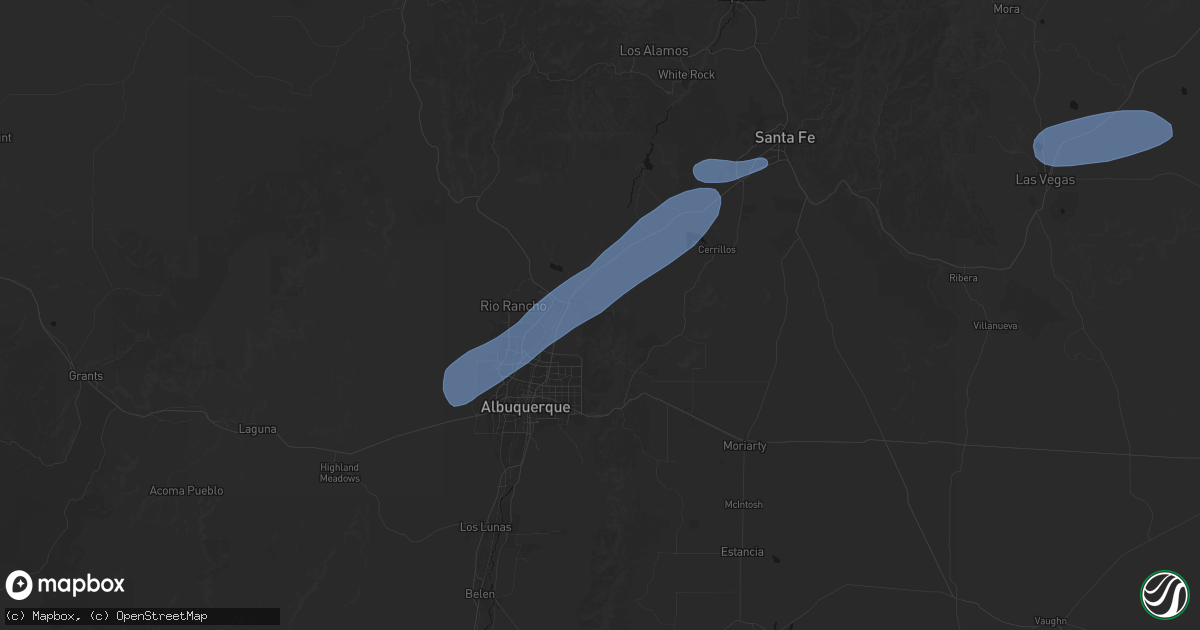 Hail map in Placitas, NM on June 25, 2026