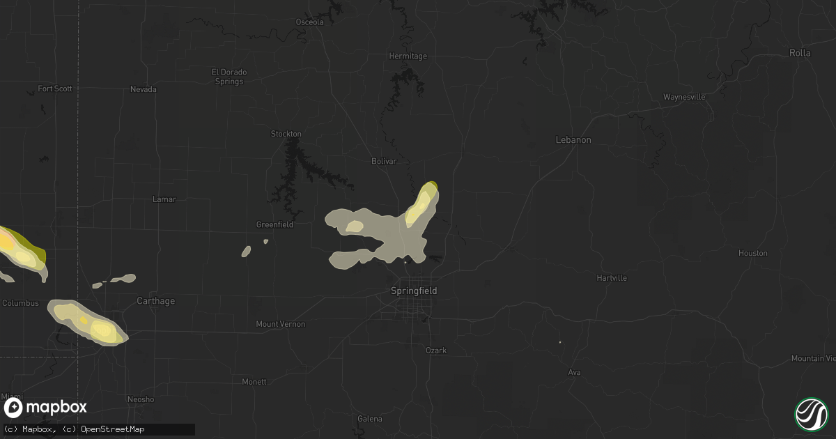 Hail map in Pleasant Hope, MO on June 25, 2026