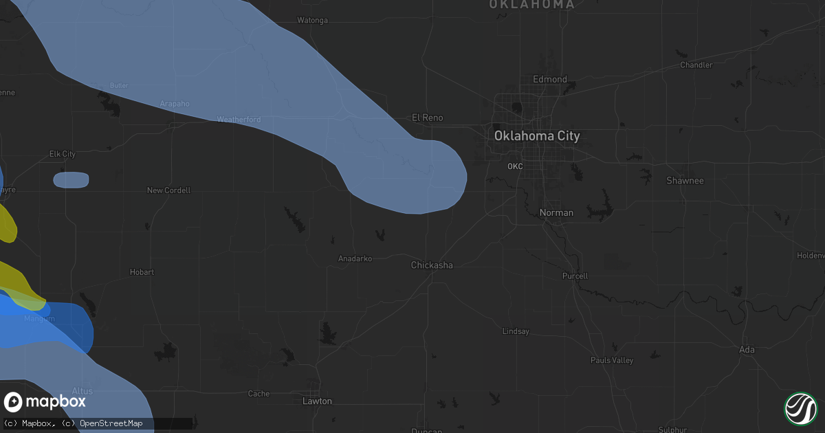 Hail map in Pocasset, OK on June 25, 2026