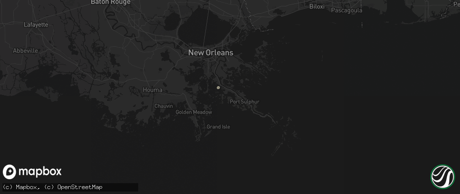 Hail map in Port Sulphur, LA on June 25, 2026