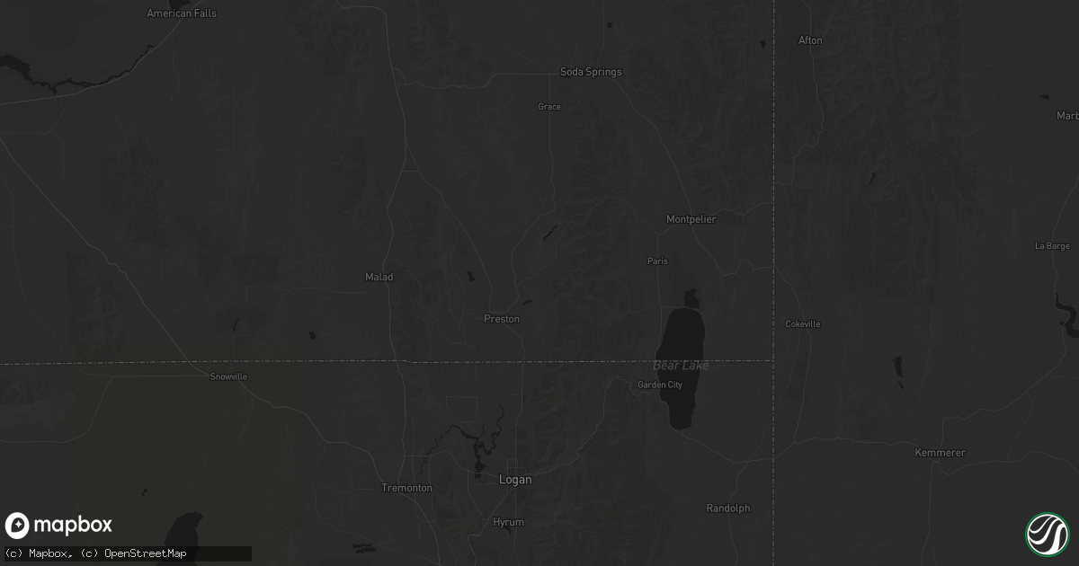 Hail map in Preston, ID on June 25, 2026