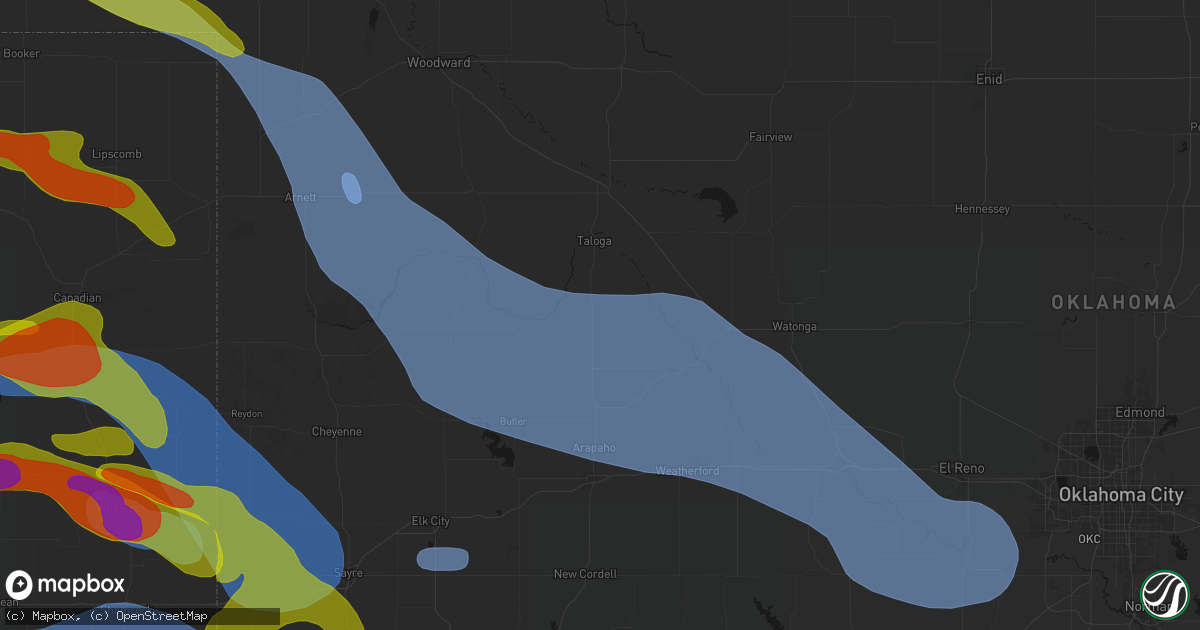 Hail map in Putnam, OK on June 25, 2026