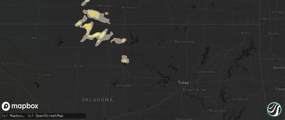 Hail map in Ralston, OK on June 25, 2026