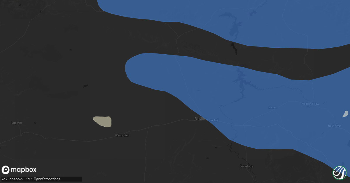 Hail map in Rawlins, WY on June 25, 2026