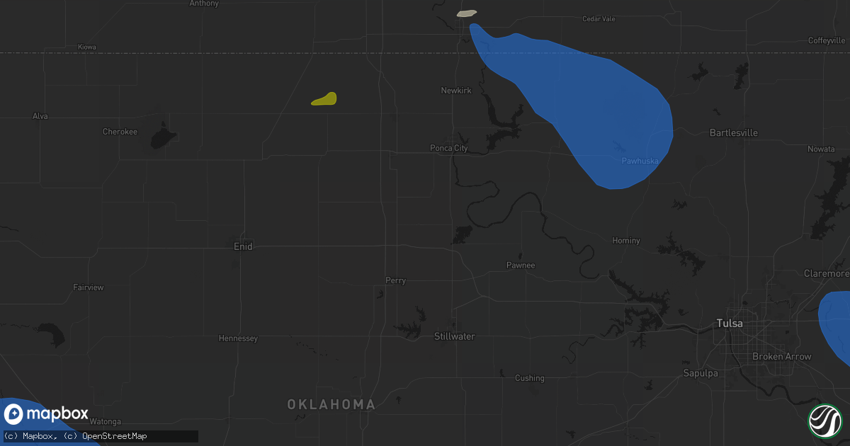Hail map in Red Rock, OK on June 25, 2026