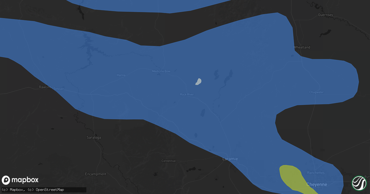 Hail map in Rock River, WY on June 25, 2026