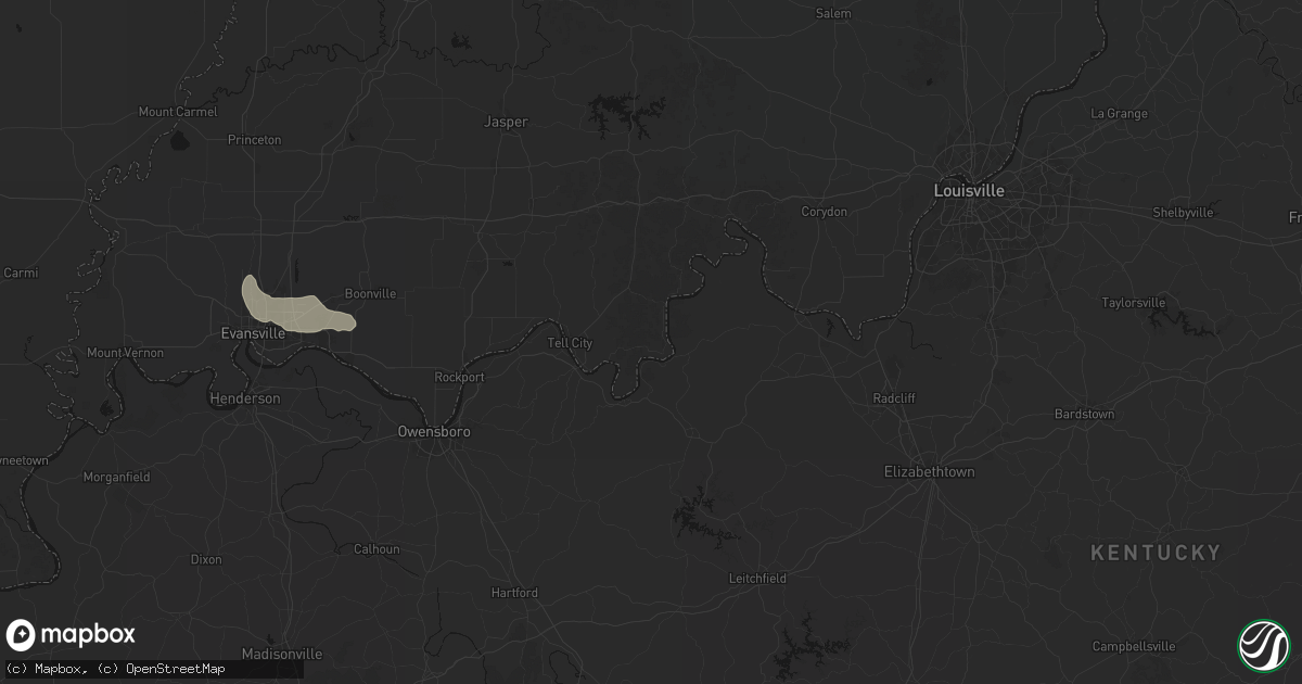 Hail map in Rome, IN on June 25, 2026