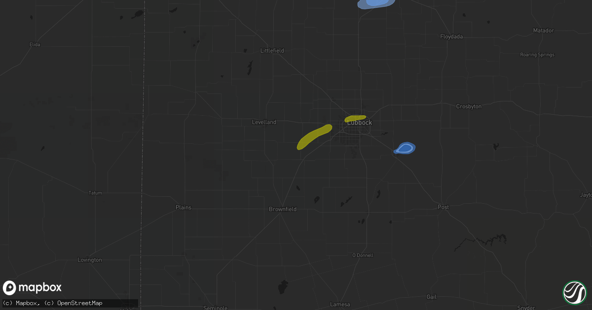 Hail map in Ropesville, TX on June 25, 2026