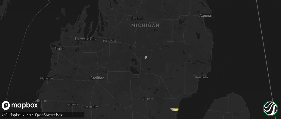 Hail map in Roscommon, MI on June 25, 2026