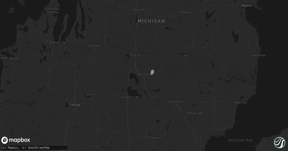 Hail map in Roscommon, MI on June 25, 2026