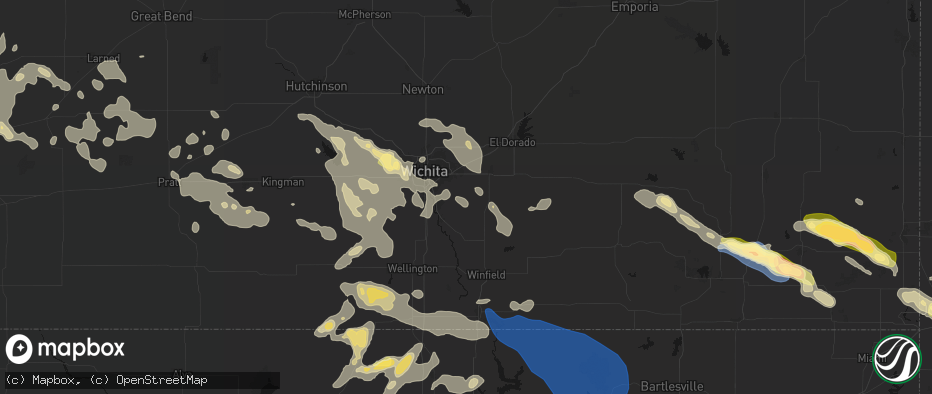 Hail map in Rose Hill, KS on June 25, 2026