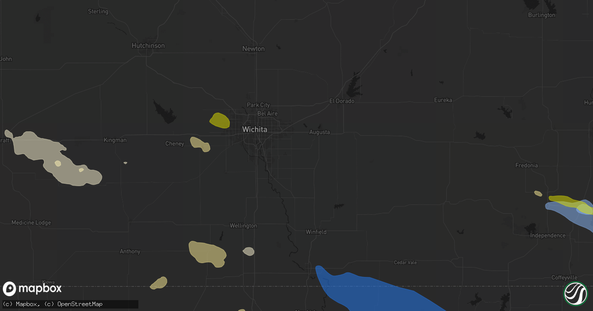 Hail map in Rose Hill, KS on June 25, 2026