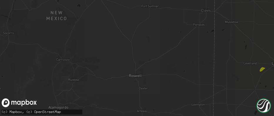 Hail map in Roswell, NM on June 25, 2026