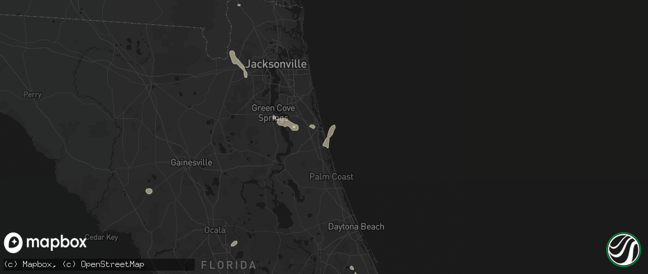 Hail map in Saint Augustine, FL on June 25, 2026