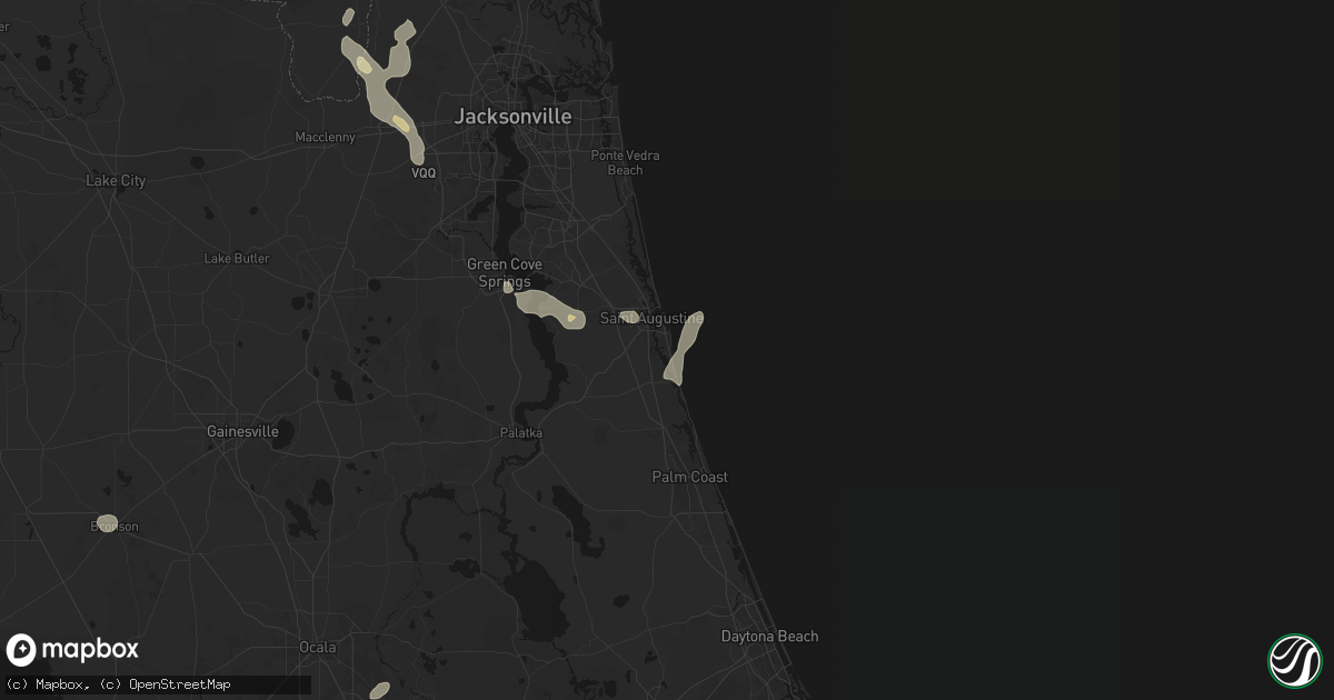 Hail map in Saint Augustine, FL on June 25, 2026