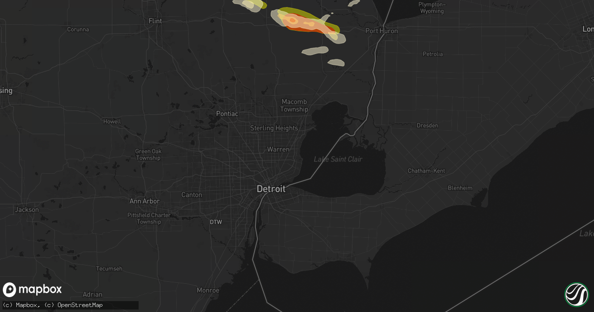Hail map in Saint Clair Shores, MI on June 25, 2026