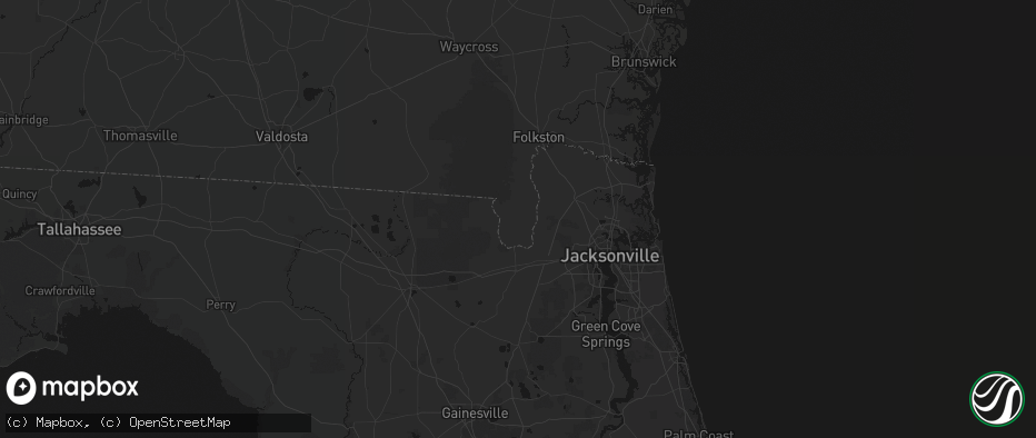 Hail map in Saint George, GA on June 25, 2026