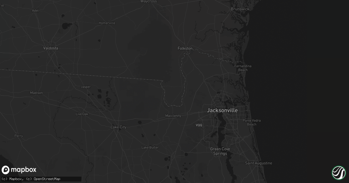 Hail map in Saint George, GA on June 25, 2026