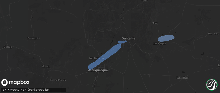 Hail map in Santo Domingo Pueblo, NM on June 25, 2026