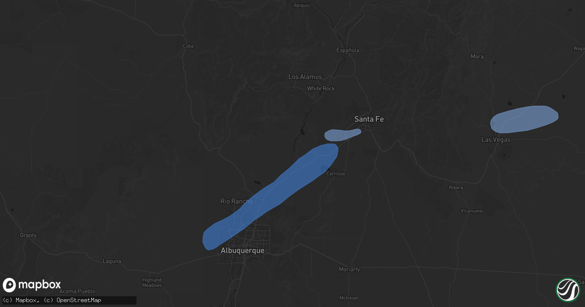 Hail map in Santo Domingo Pueblo, NM on June 25, 2026