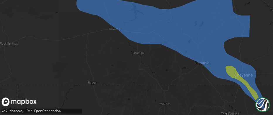 Hail map in Saratoga, WY on June 25, 2026