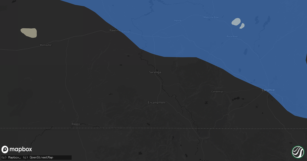 Hail map in Saratoga, WY on June 25, 2026