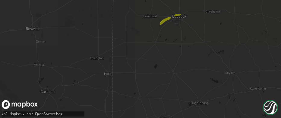 Hail map in Seagraves, TX on June 25, 2026