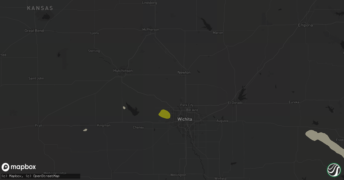 Hail map in Sedgwick, KS on June 25, 2026