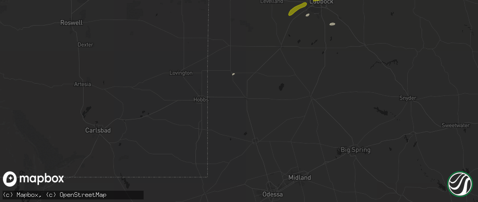 Hail map in Seminole, TX on June 25, 2026