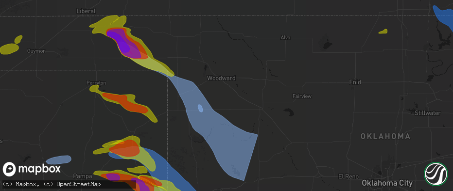 Hail map in Sharon, OK on June 25, 2026