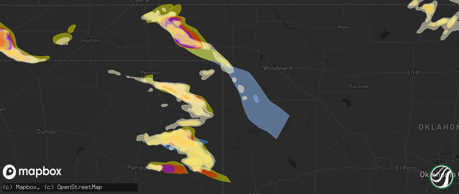 Hail map in Shattuck, OK on June 25, 2026