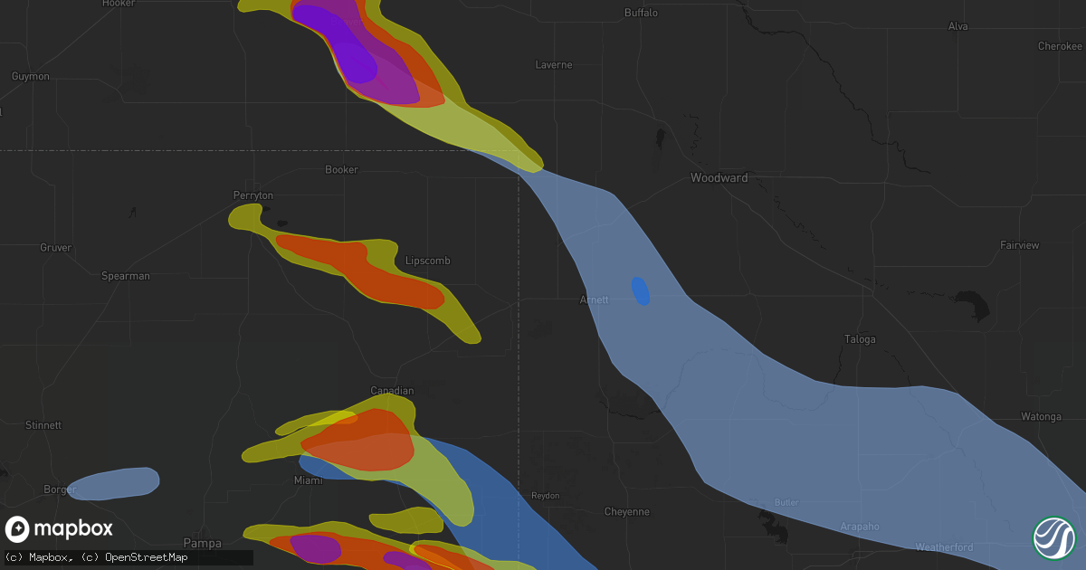 Hail map in Shattuck, OK on June 25, 2026
