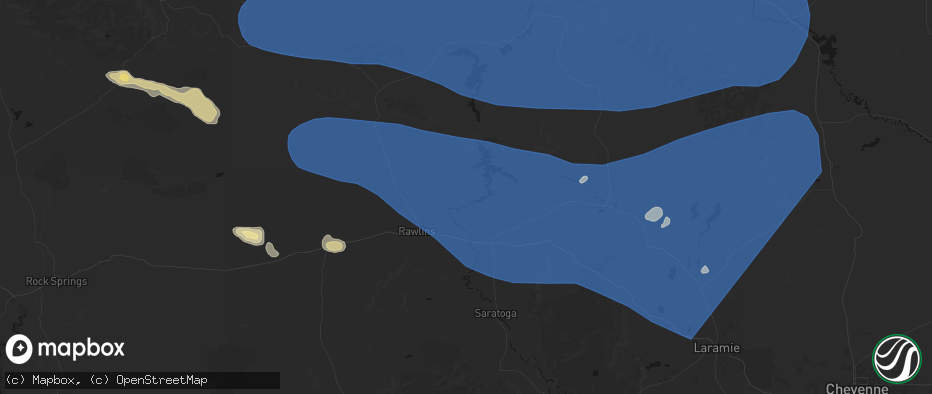 Hail map in Sinclair, WY on June 25, 2026