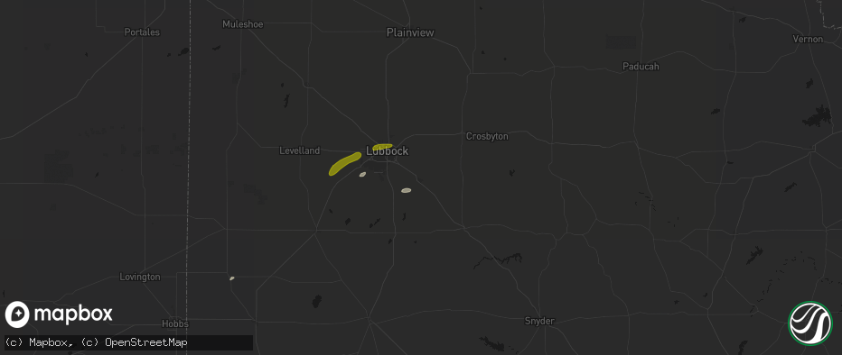 Hail map in Slaton, TX on June 25, 2026