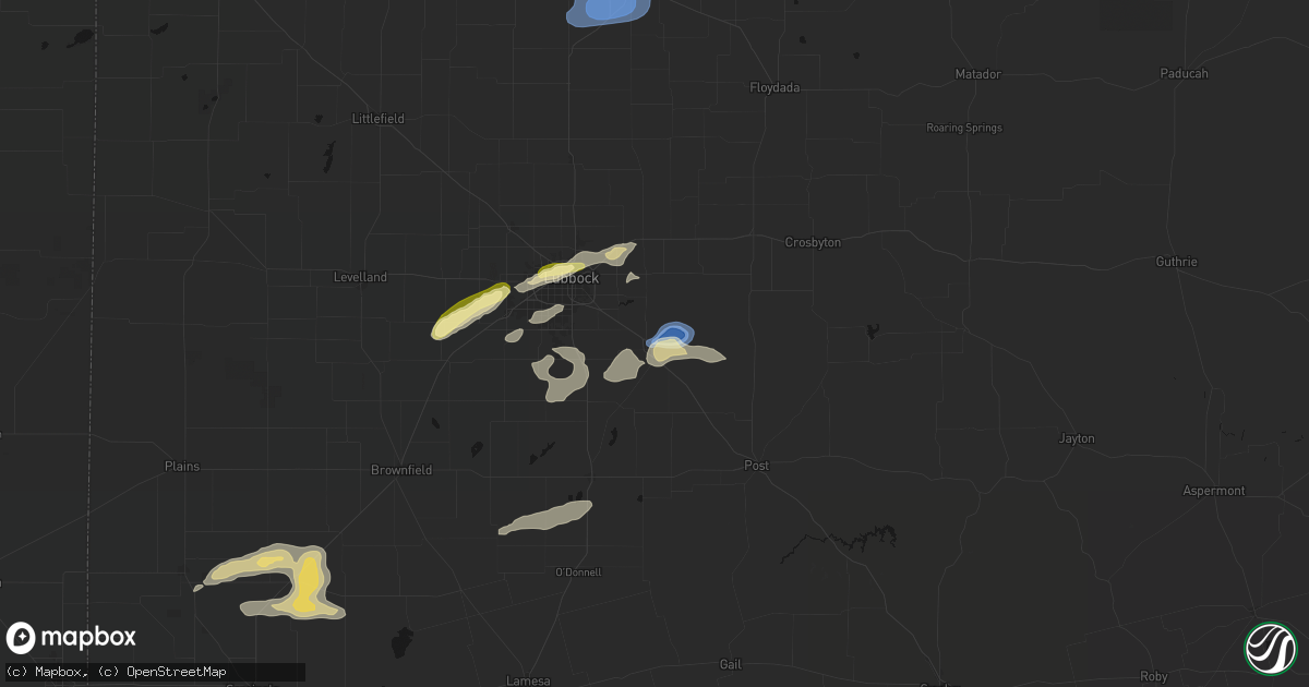 Hail map in Slaton, TX on June 25, 2026