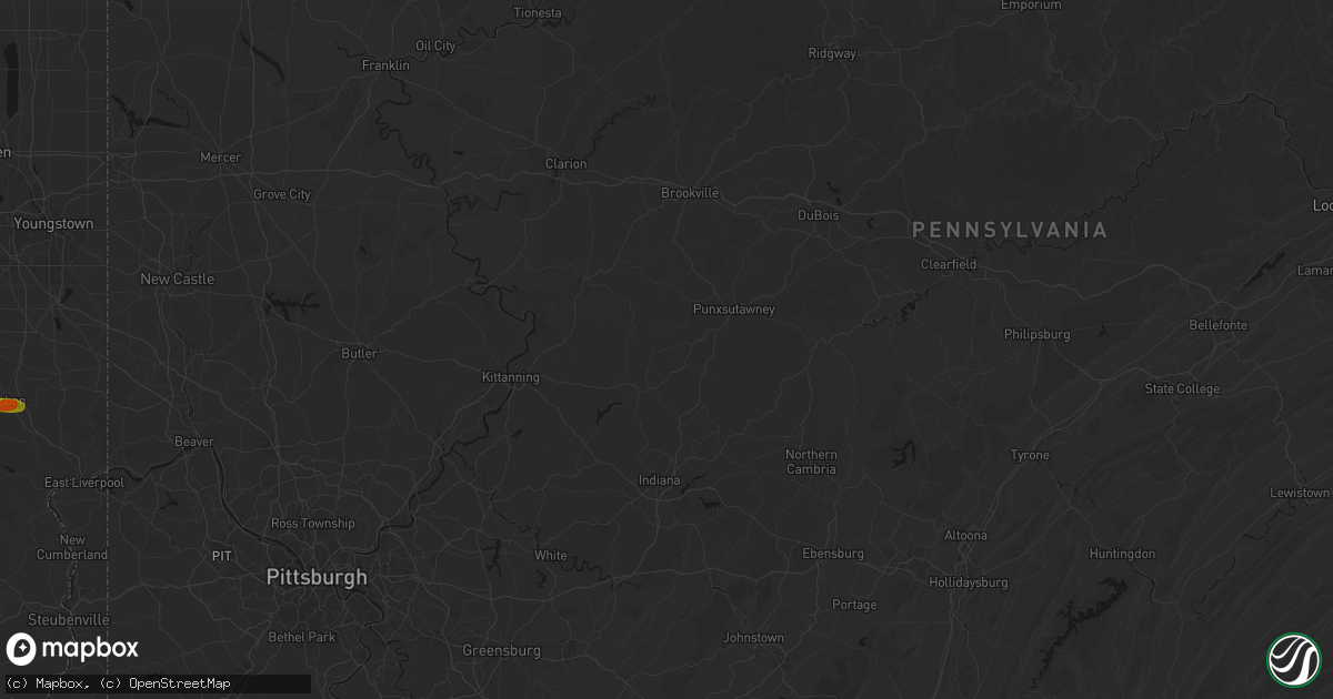 Hail map in Smicksburg, PA on June 25, 2026