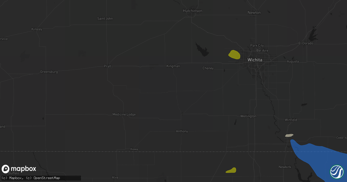 Hail map in Spivey, KS on June 25, 2026