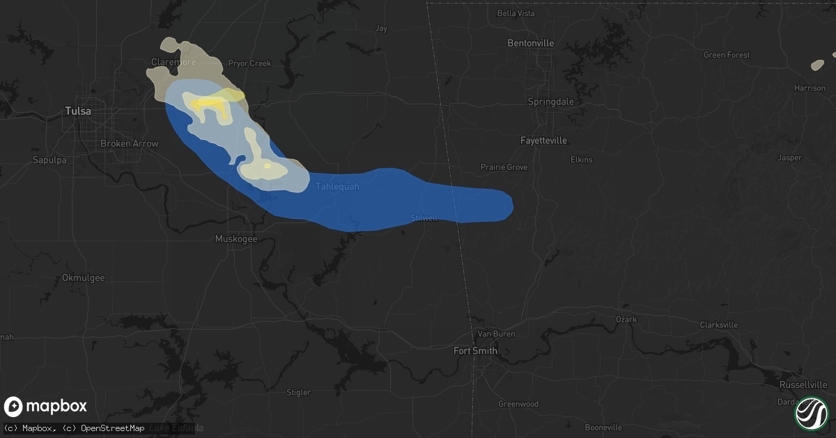 Hail map in Stilwell, OK on June 25, 2026